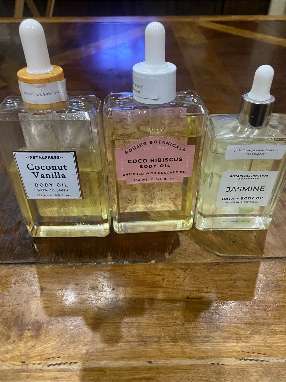Custom bundle of body oils - coconut vanilla, coconut hibiscus and jasmine